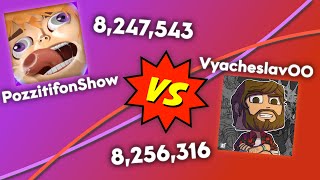 Pozzitifonshow Vs. Vyacheslavoo Race To 10 Million