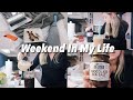 WEEKEND VLOG: relaxing weekend, mini grocery haul, & making Dunkin’ Caramel swirl recipe!