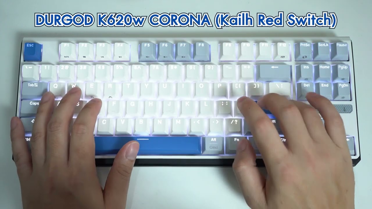 Kailh Red Switch Sound test - DURGOD K620w CORONA