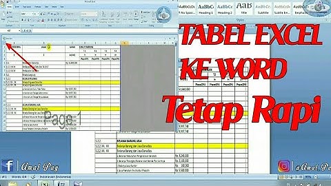 Tutorial memindahkan Tabel excel ke word,hasilnya tetap rapi || HD