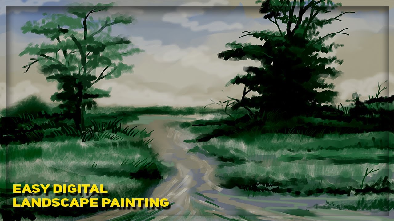 Easy Digital Landscape Painting. Digital Landscape Painting with
