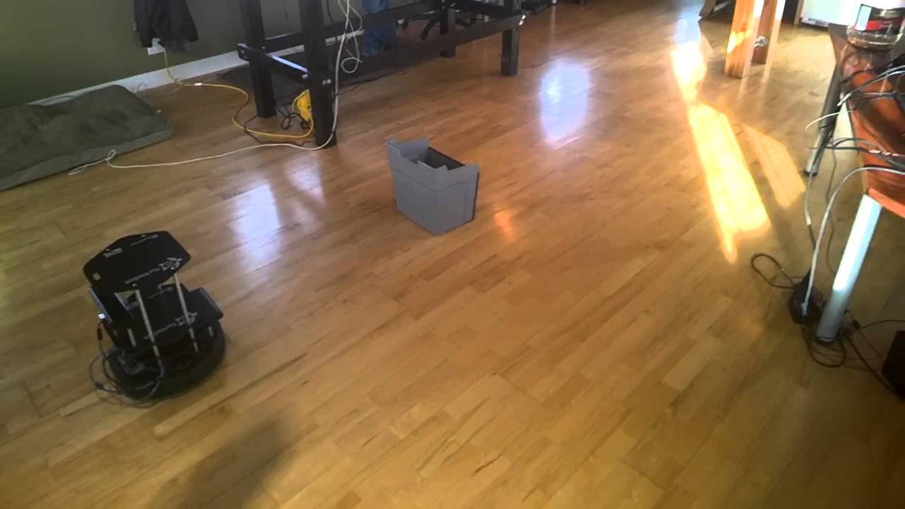 ROS TurtleBot2 go forward and avoid obstacles result - YouTube