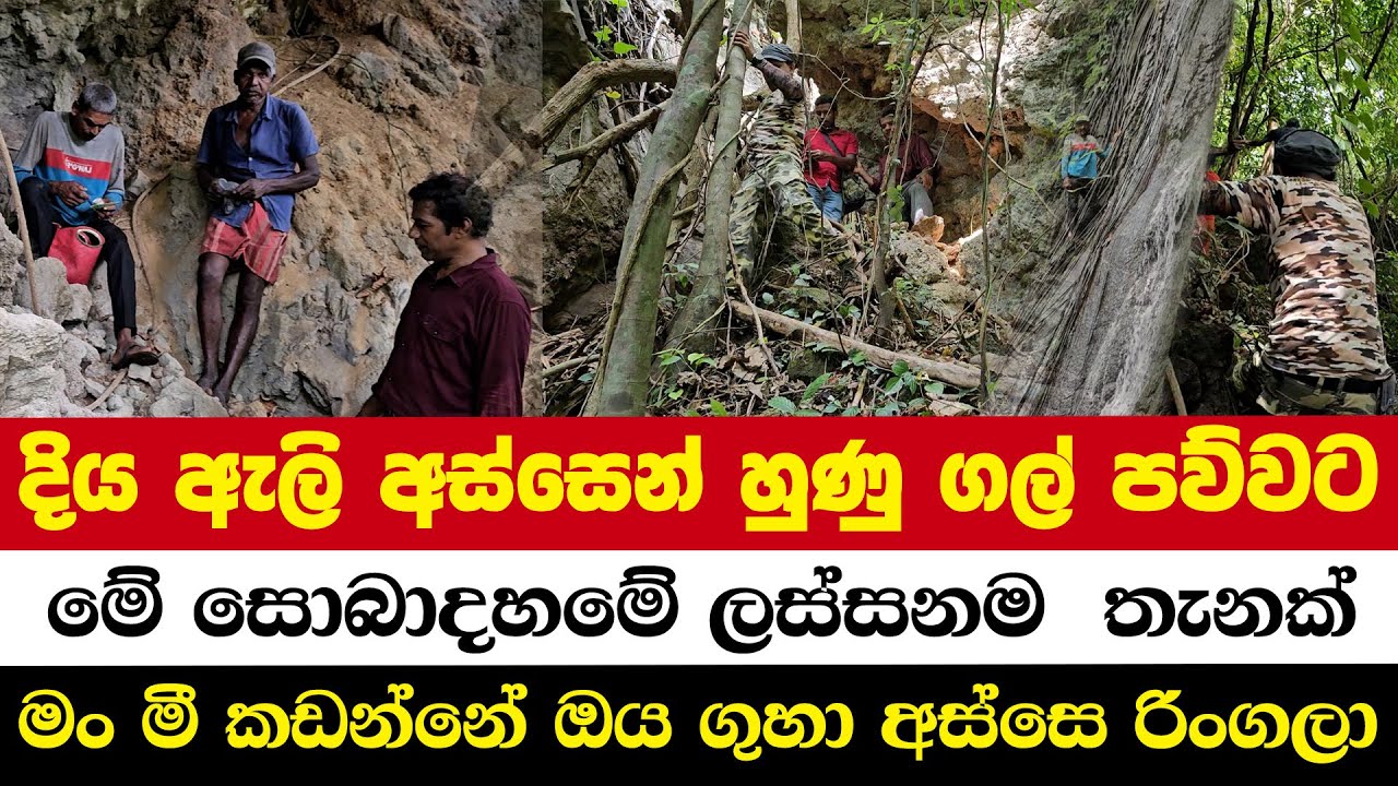 දිය ඇලි අස්සෙන් හුණු ගල් පව්වට | මේ සොබාදහමේ ලස්සනම තැනක් | මං මී කඩන්නේ ඔය ගුහා අස්සෙ රිංගලා