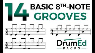 14 Basic 8th-Note Grooves for Beginners | Drum Lesson