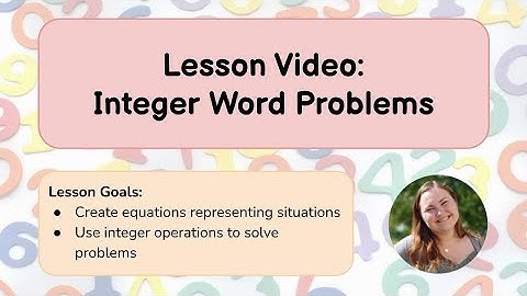 Integer Word Problems