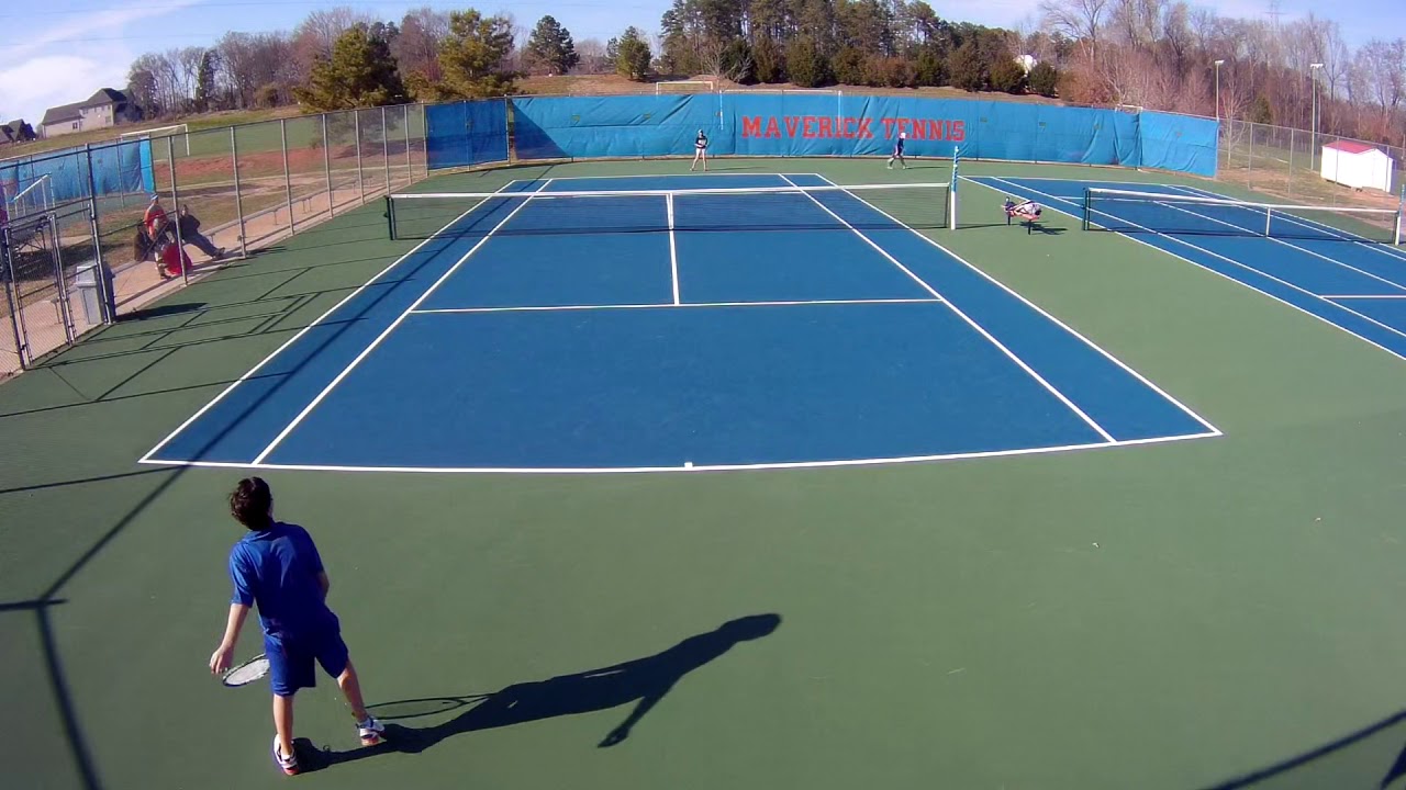 Middle School Tennis match Marvin Ridge vs Pine Lake Prep Line 3