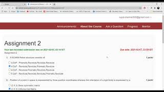 Nptel Introduction to Robotics Week 2 Quiz Answers 2021 | Week 2 Assignment Solutions