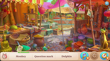 Manor Matters hidden objects #80 Market with limited time HD - Pass | coral, Sitar, Question mark