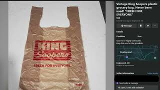 Vintage King Soopers plastic bag for sale - Funny Item posted for sale on Facebook marketplace
Funny story about a King Soopers plastic bag for sale on Facebook marketplace. Funny news clip from Fox Denver. Vintage King Soopers plastic bag for sale - Funny Item posted for sale on Facebook marketplace