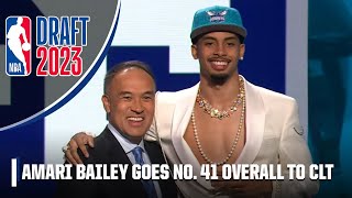 The Charlotte Hornets select Amari Bailey with No. 41 overall pick | 2023 NBA Draft