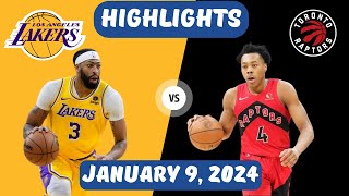 Los Angeles Lakers vs Toronto Raptors (January 9, 2024) Full Game Highlights