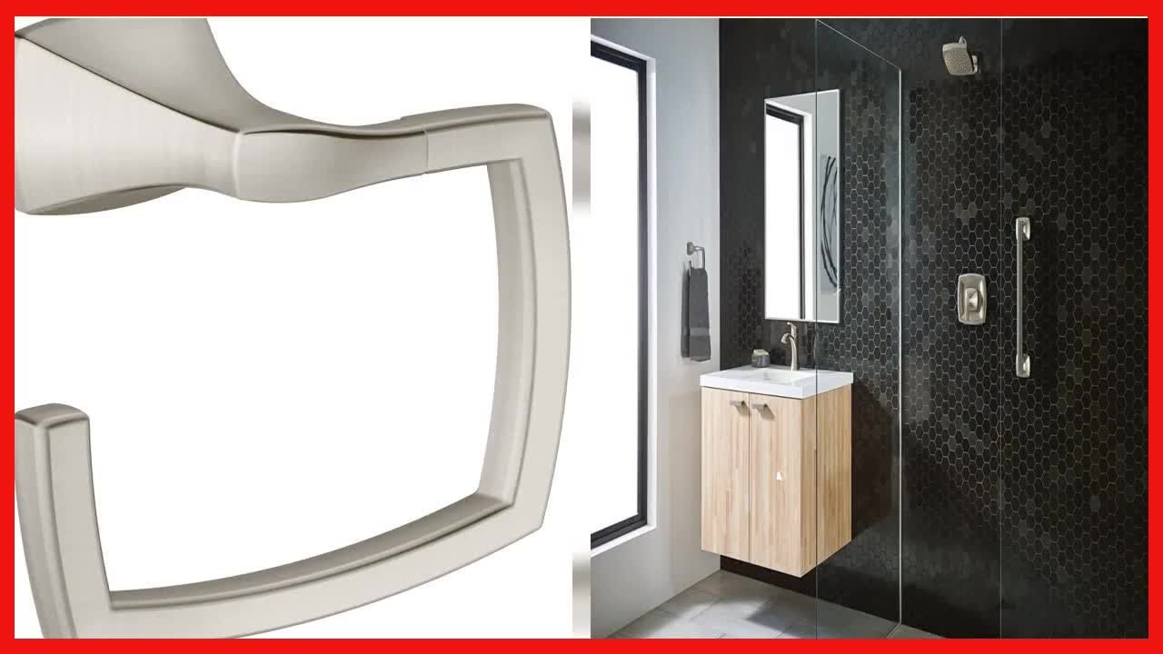 Moen YB5186BN Voss Collection Bathroom Hand -Towel Ring, Brushed Nickel, 11.61 x 2.83 x 6.81 inches