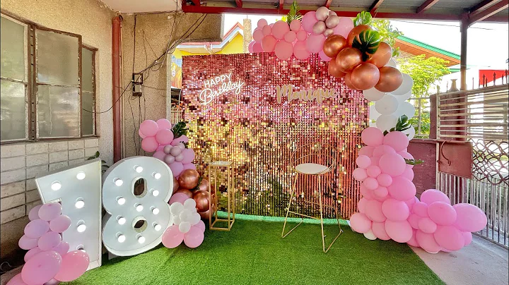 How To Shimmer Wall + Balloon Garland | Pink Ombre Debut Party