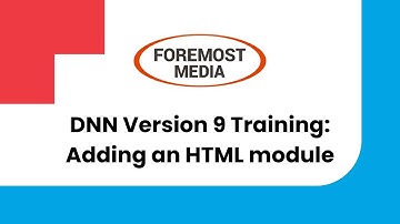 DNN Training: Adding an HTML module - DNN v.9
