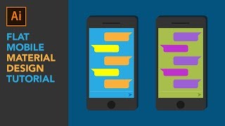 HOW TO MAKE MATERIAL FLAT COLOR DESIGN | MOBILE U.I. DESIGN | ADOBE ILLUSTRATOR CC