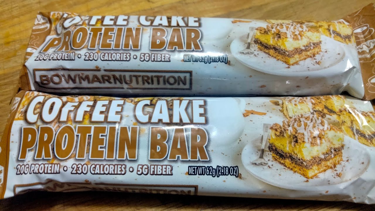 Bowmar Nutrition Coffee Cake Protein Bar - YouTube