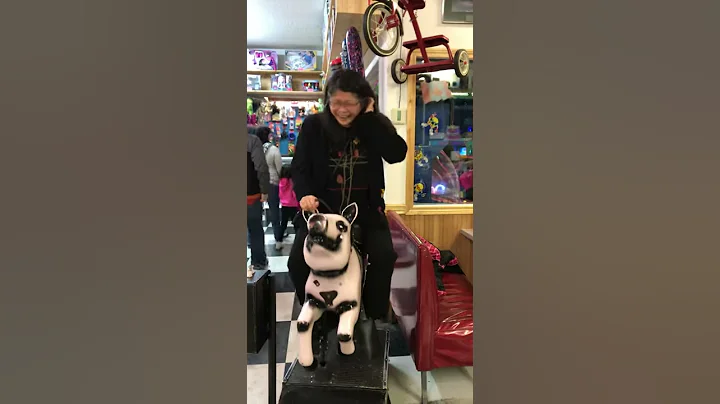 Mom rides the pig