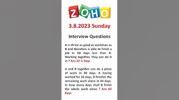 3rd September 2023 Question Paper Leaks | zoho interview questions and answers