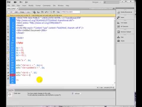 วิชาการพัฒนาเว็บ : 21 การทำงานกับ PHP เบื้องต้น Increment/Decrement