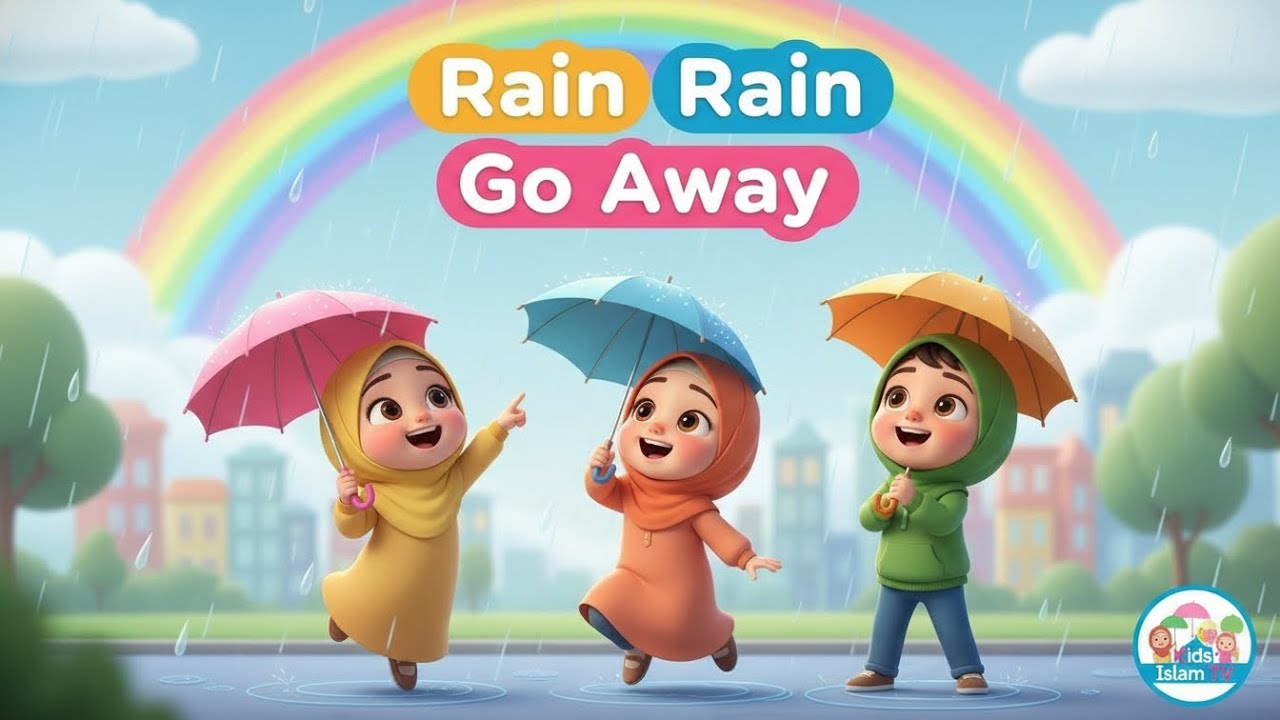 Rain Rain Go Away | Islamic Kids Song & Learning Poem | Muslim Children Nursery Rhyme