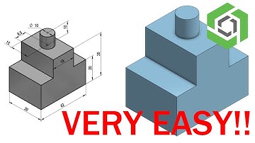 Onshape CAD - Build a simple model UNDER 2 MINUTES + DIMENSIONS
