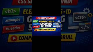 Part 2 | CSS Selectors in Hindi | Element Selector, Class Selector, ID Selector &amp; Grouping Selector