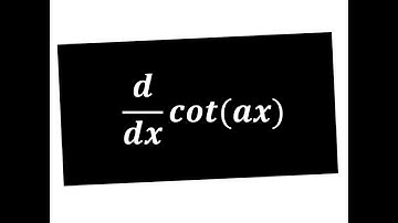 Derivative of cot(x) by First Principle || Derivative of cot(ax) by First Principle