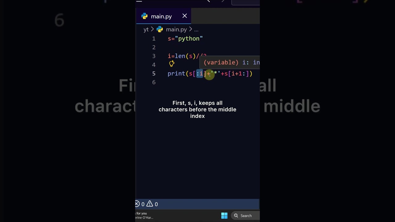 Replace middle char #coding #python #programming