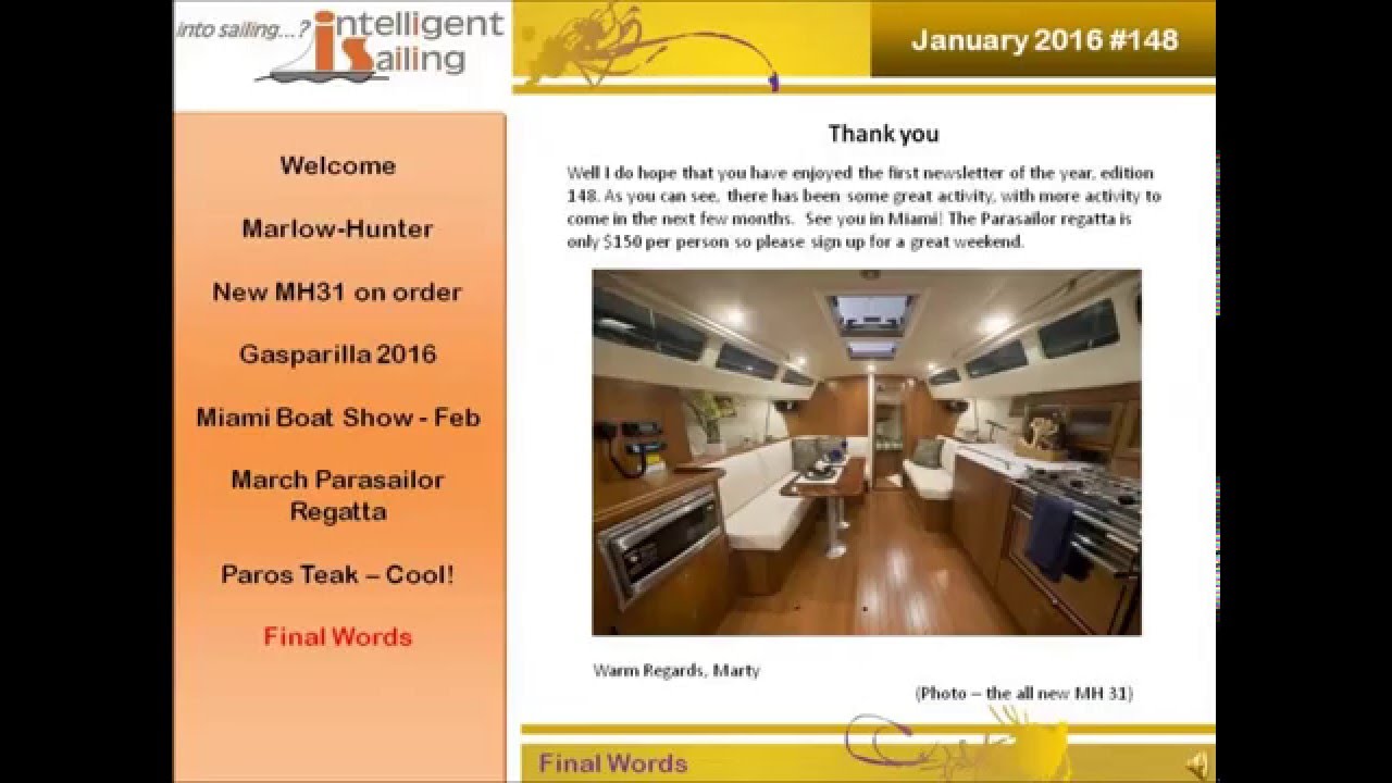 JAN 2016 Intelligent Sailing Newsletter