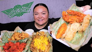 WingStop Boneless Wings & Cheese Fries Mukbang | AngelaEats