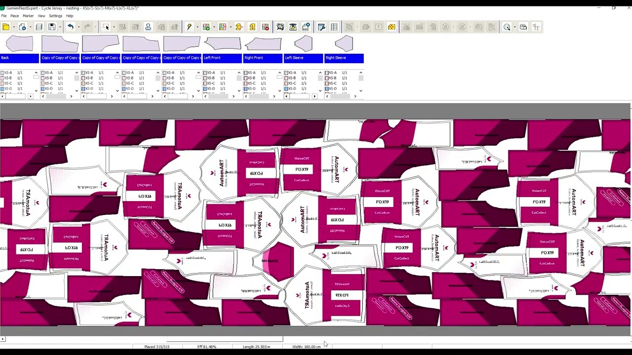Раскладка и печать лекал AutomART NEST - YouTube