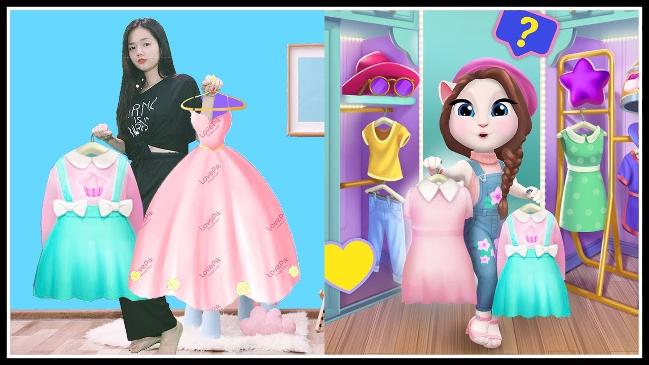 Famous Contest With Angela - My Talking Angela 2 in Real Life - YouTube