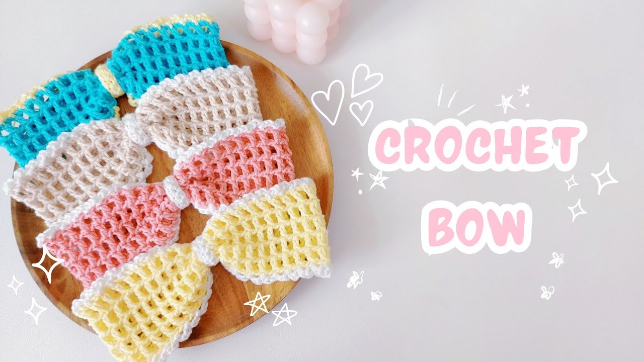 how-to-crochet-a-bow-for-teddy-bear-crochet-bow-hair-tie-youtube