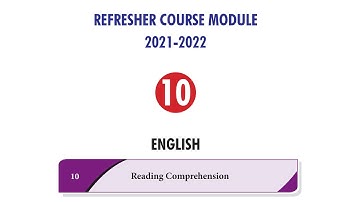 10th English | Refresher Course Module | Answer Key | Worksheet 10 | Reading Comprehension