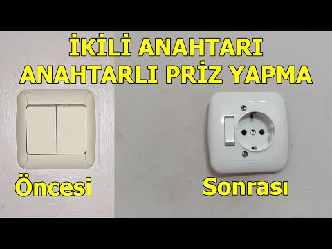 İKİLİ ANAHTARI ANAHTARLI PRİZE ÇEVİRME, KOMÜTATÖRÜ ANAHARLI PRİZE ÇEVİRME