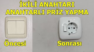 İKİLİ ANAHTARI ANAHTARLI PRİZE ÇEVİRME, KOMÜTATÖRÜ ANAHARLI PRİZE ÇEVİRME