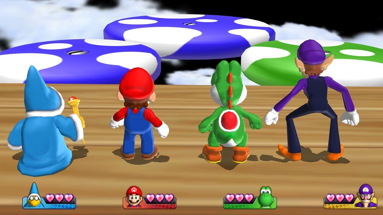 Mario Party 9 - Skyjinks and Other Minigames Step It Up (Kamek Gameplay)| Cartoons Mee