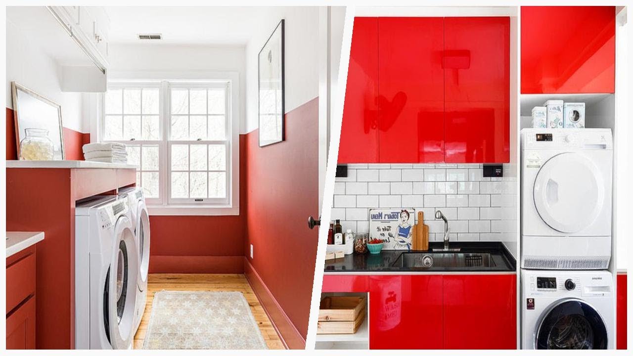 Transform Your Laundry with Stunning Red Cabinets | Designer CheatSheet