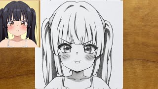Cute Anime Girl Drawing ✅| Step by Step Anime Drawing Tutorial🌼
