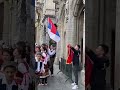 Albanian flag in middle of serbian nationalists