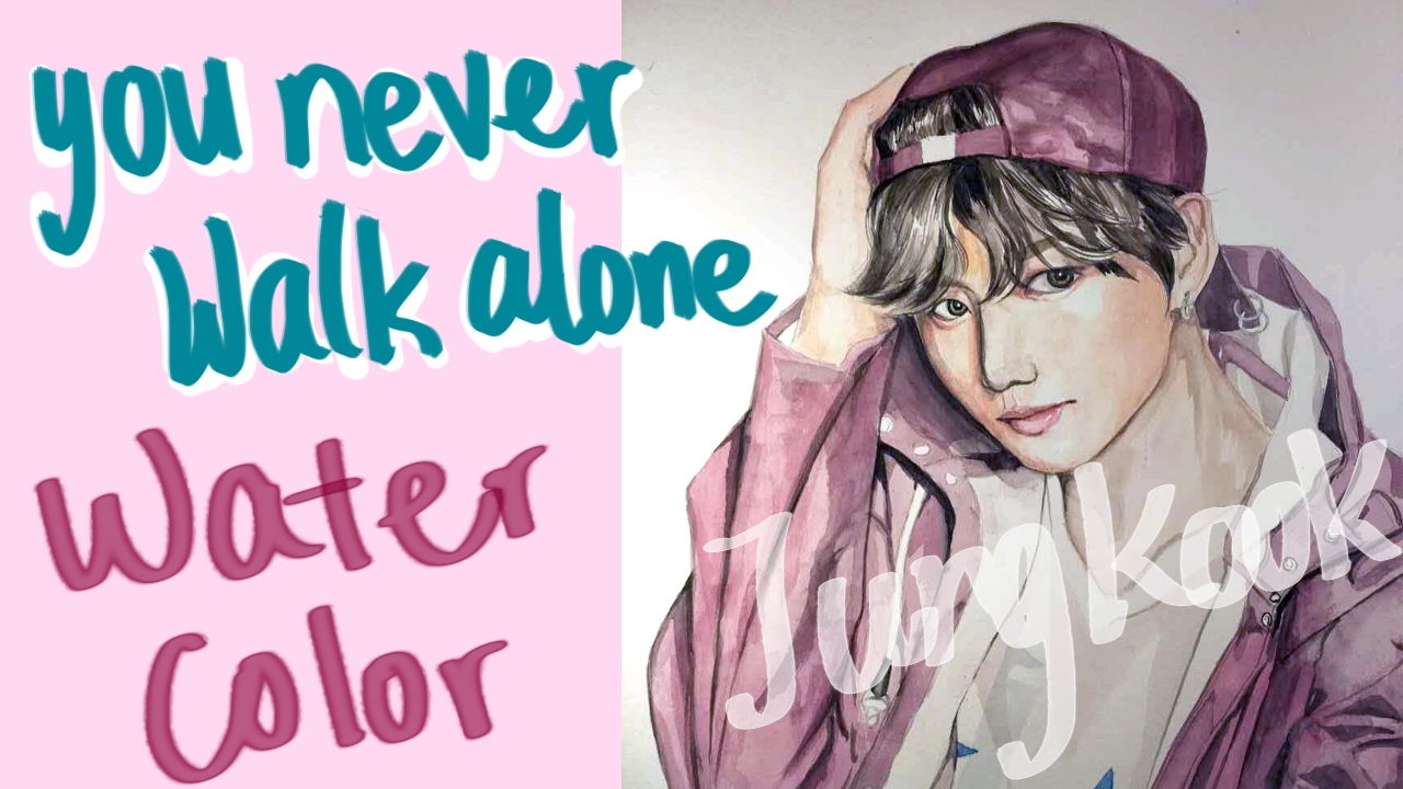BTS Jungkook You Never Walk Alone Watercolor Speed Drawing [R Luck