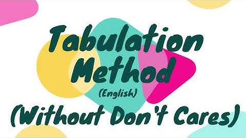 Tabulation Method (without Don