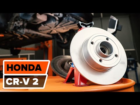 Kuinka vaihtaa taka jarrulevyt, taka jarrupalat HONDA CR-V 2 -merkkiseen autoon OHJEVIDEO | AUTODOC