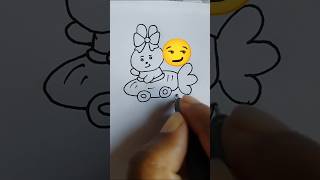 Cute Baby Drawing | Simple Cute Drawing For Kid | Fish Car # Shorts #ytshorts #Sketch #viral @PMLart