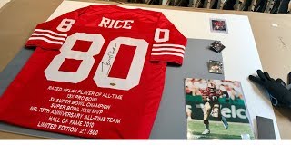 Framing a Jerry Rice Stat Jersey with 49ers Pins and Photo