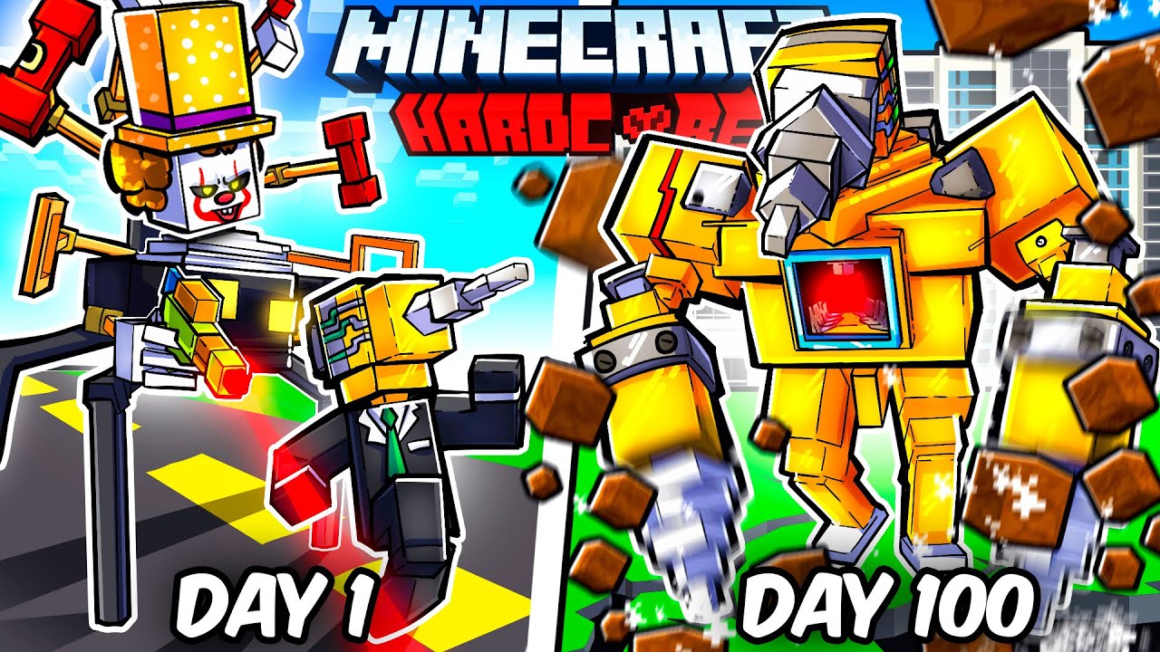 I Survived 100 Days as a DRILLMAN in Hardcore Minecraft!