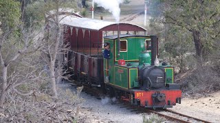 Bennett Brook Railway - Steam and diesel hauled services near Zamia station