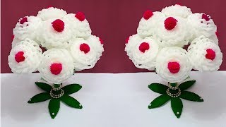 Guldasta with foam flower and waste plastic bottle at home|Best out of waste guldasta/Flower pot