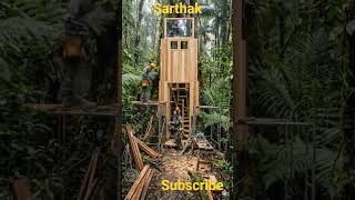Abandoned Tree → Luxury Treehouse 😍 Full Transformation!#shorts #viral #short