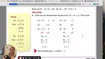 Algebra 1: L 1.4 Solving Absolute Value Equations